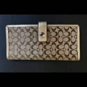 Coach Gold Checkbook Cover